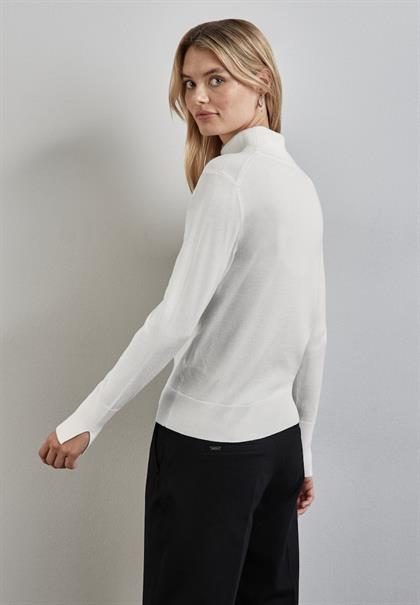 Basic Rollkragen-Pullover off white