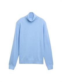 Basic Rollkragenpullover light fjord blue