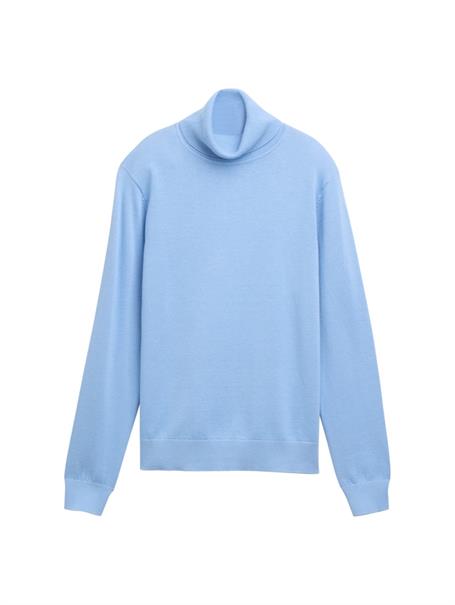 Basic Rollkragenpullover light fjord blue