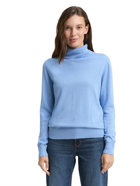 Basic Rollkragenpullover light fjord blue
