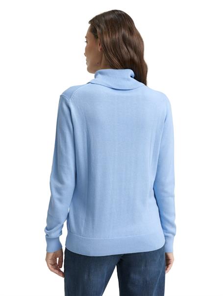 Basic Rollkragenpullover light fjord blue