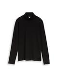 Basic Rollkragenshirt deep black