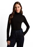 Basic Rollkragenshirt deep black