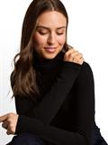 Basic Rollkragenshirt deep black