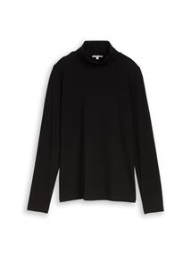 Basic Rollkragenshirt deep black