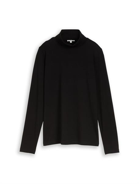 Basic Rollkragenshirt deep black