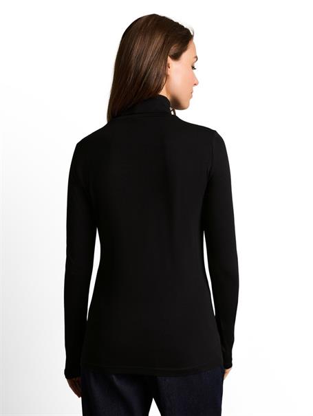Basic Rollkragenshirt deep black
