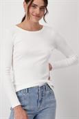 Basic-Shirt aus Pima-Baumwolle off-white