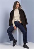 Basic Shirt in Unifarbe mit Rollkragen pure beige