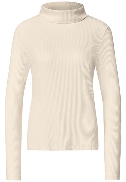 Basic Shirt in Unifarbe mit Rollkragen pure beige