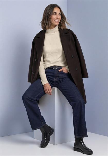 Basic Shirt in Unifarbe mit Rollkragen pure beige