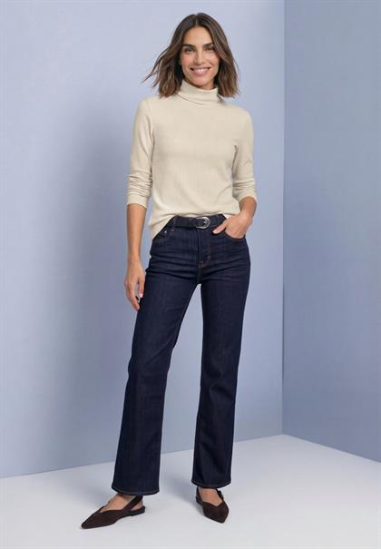 Basic Shirt in Unifarbe mit Rollkragen pure beige