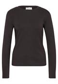 Basic Shirt in Unifarbe mit Rundhals charred brown
