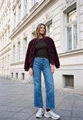 Basic Shirt in Unifarbe mit Rundhals charred brown