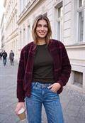 Basic Shirt in Unifarbe mit Rundhals charred brown