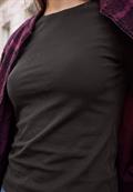 Basic Shirt in Unifarbe mit Rundhals charred brown