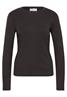 Basic Shirt in Unifarbe mit Rundhals charred brown
