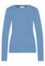 Basic Shirt in Unifarbe mit Rundhals loom blue