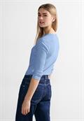 Basic Shirt in Unifarbe soda blue