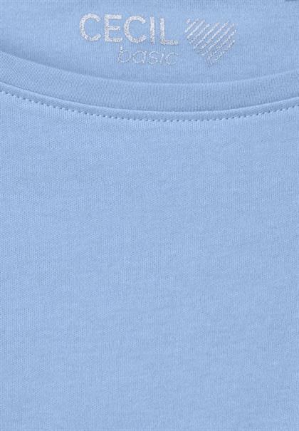 Basic Shirt in Unifarbe soda blue