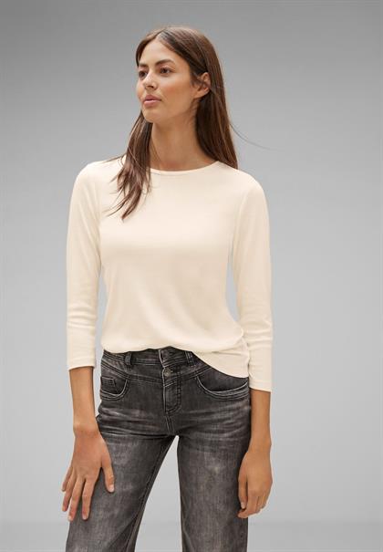 Basic Shirt mit 3/4 Arm lucid white