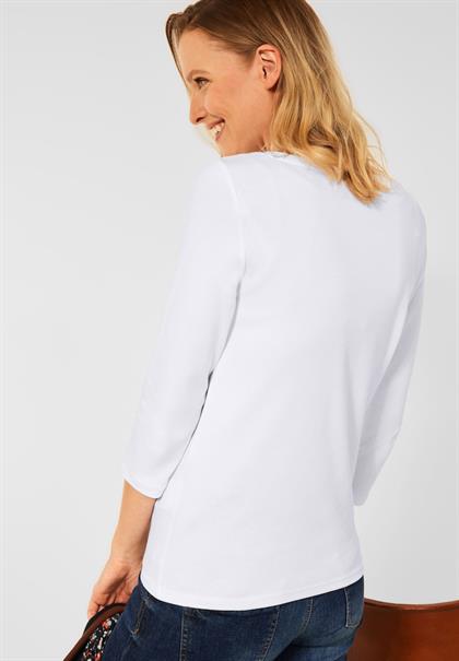 Basic Shirt mit 3/4 Ärmel white