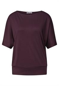 Basic Shirt mit Boat Neck und Elastikbund rustic rouge