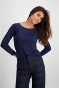 Basic Shirt mit Glanznaht midnight