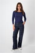 Basic Shirt mit Glanznaht midnight