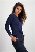 Basic Shirt mit Glanznaht midnight