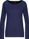 Basic Shirt mit Glanznaht midnight