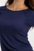Basic Shirt mit Glanznaht midnight
