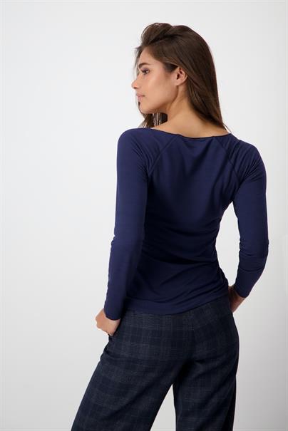 Basic Shirt mit Glanznaht midnight