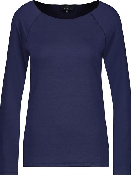 Basic Shirt mit Glanznaht midnight