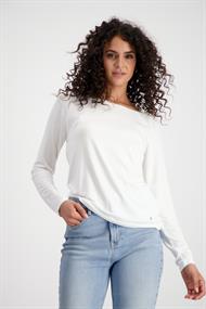 Basic Shirt mit Glanznaht off-white