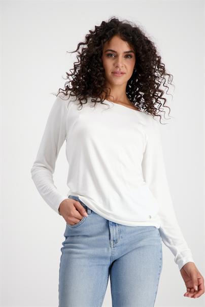 Basic Shirt mit Glanznaht off-white