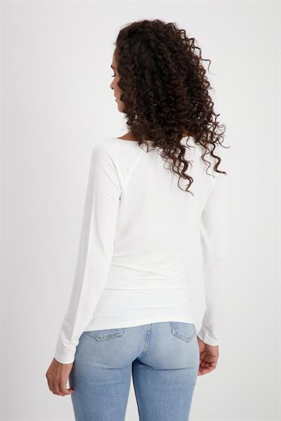 Basic Shirt mit Glanznaht off-white