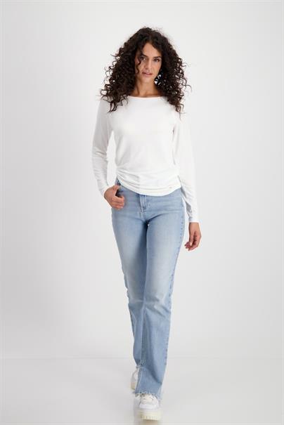 Basic Shirt mit Glanznaht off-white