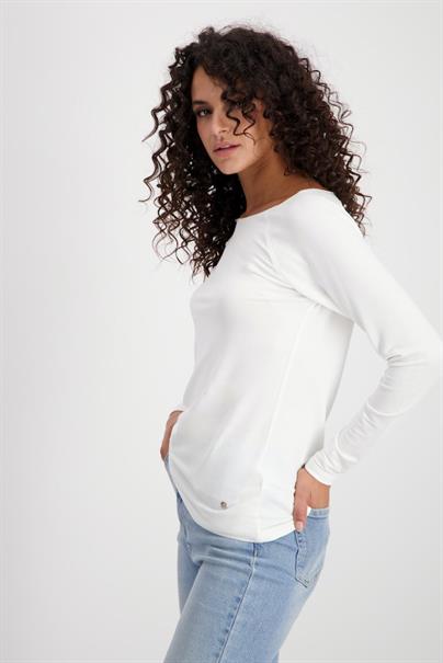 Basic Shirt mit Glanznaht off-white