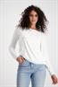 Basic Shirt mit Glanznaht off-white