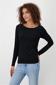 Basic Shirt mit Glanznaht schwarz