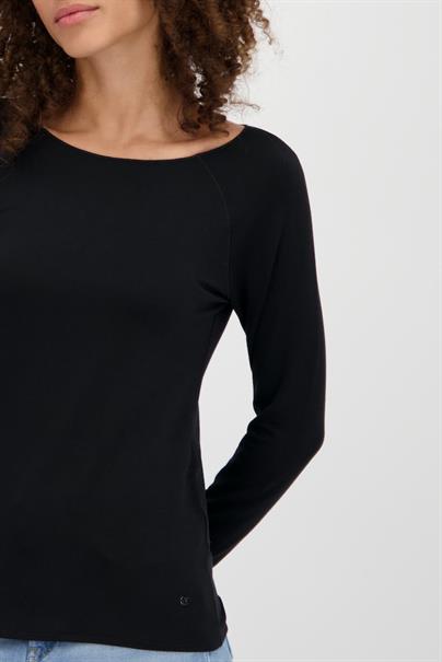 Basic Shirt mit Glanznaht schwarz
