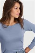 Basic Shirt mit Glanznaht smokey blue