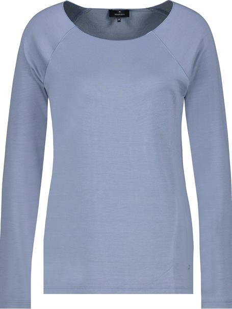 Basic Shirt mit Glanznaht smokey blue