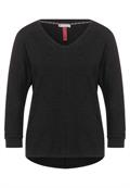 Basic Shirt mit Raffung anthracite melange