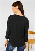 Basic Shirt mit Raffung anthracite melange