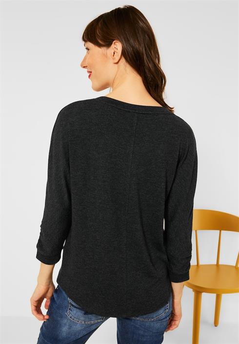 basic-shirt-mit-raffung-anthracite-melange