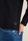 Basic Shirt mit Raffung black