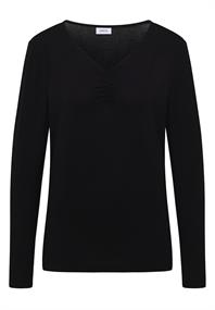 Basic Shirt mit Raffung black