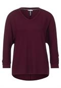 Basic Shirt mit Raffung high ruby